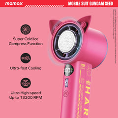 1°Go Portable Handheld High Speed Fan With Icy Cooling Plate Gundam