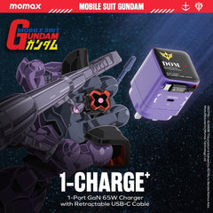 1-Charge+ 1-Port GaN Charger With Built-In USB-C Cable 65W