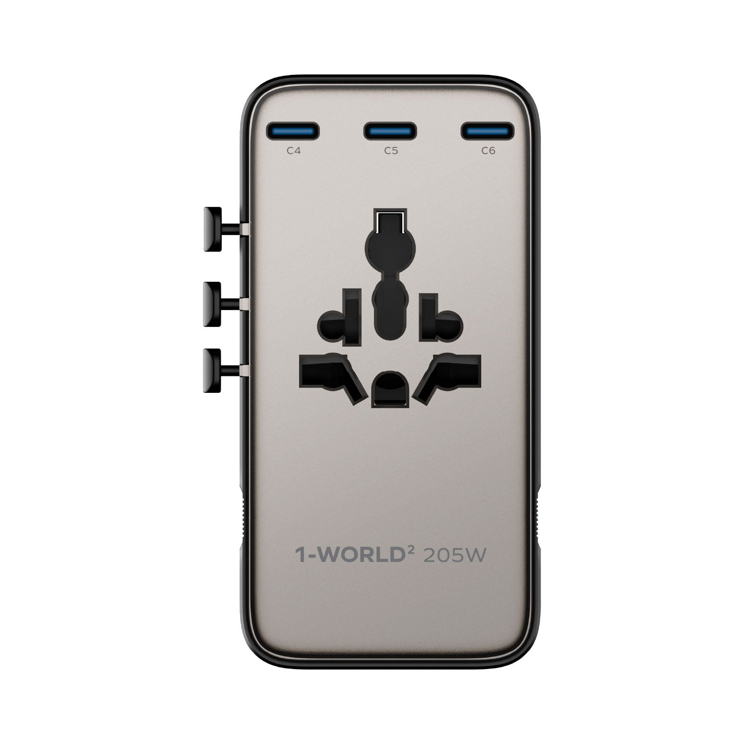 1-World² 205W 7-Port Dual AC Travel Adapter