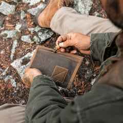 Civic Flat Pouch - Waxed Tan